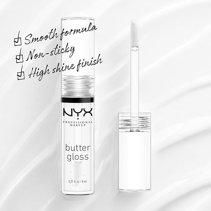 NYX PROFESSIONAL MAKEUP Butter Gloss, Non-Sticky Lip Gloss - Sugar Glass (Clear)-Velvo Beauty