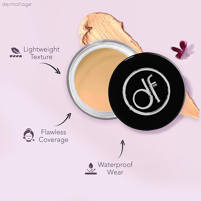 Waterproof Concealer Cream, Full Coverage Waterproof Makeup, Color Match Promise by Dermaflage, 6g/.2oz-Velvo Beauty