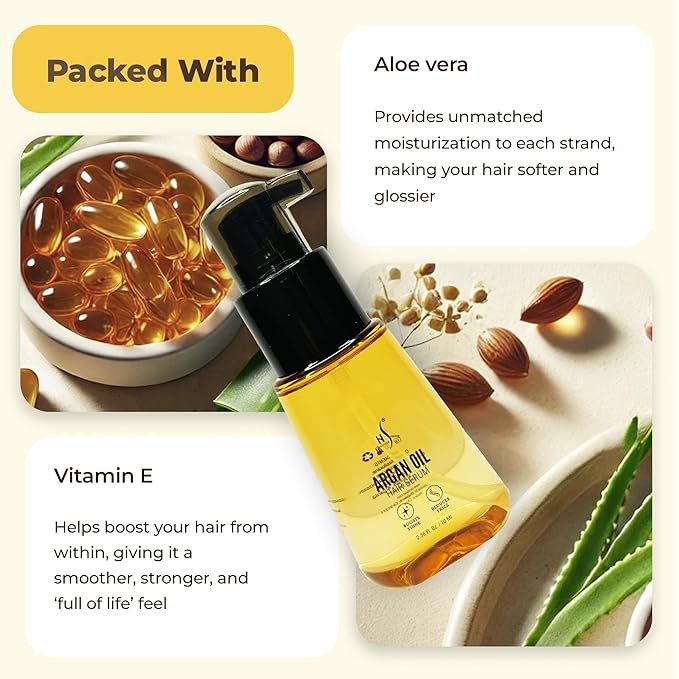 HerStyler Advanced Argan Oil Hair Serum for Women - Anti Frizz Serum for Hair - for Frizzy, Dry and Damaged Hair - Nourishing - 2.36 Fl Oz / 70 Ml (3 Pack)-Velvo Beauty
