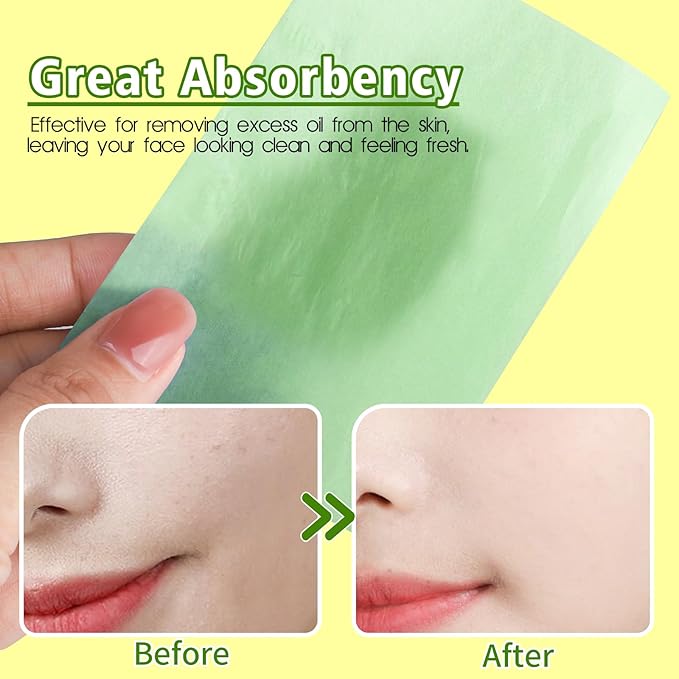 300 Sheets Blotting Paper, HNYYZL Oil Absorbing Sheets for Oily Skin, Oil Control for Face, Makeup Blotting Paper, Natural Oil Absorbing Facial Blotting Sheets for Oily Skin Care (Pack of 3)-Velvo Beauty