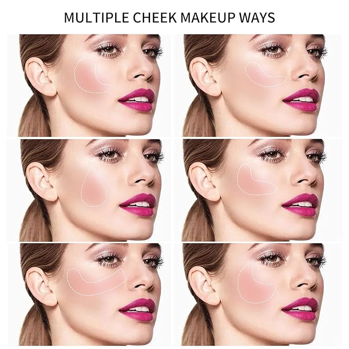 Boobeen Powder Blush Matte Blush, Highly Pigmented Beauty Cream Blush Palette for Create A Natural Cheek Flushed Look, Rich Colors (C-05)-Velvo Beauty