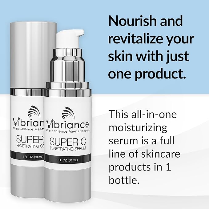 Vibriance Super C Serum for Mature Skin - All-in-One Vitamin Formula Hydrates, Firms, Lifts, Smooths, Targets Age Spots, Wrinkles, 1 fl oz - Pack of 3-Velvo Beauty