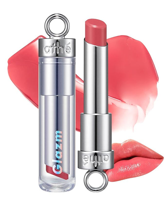 ATHE Glazm Lipbalm Stick - Vegan Glow Korean Lip Balm - Plumping, Volumizing & Highly Pigmented Lipstick - Soft Melting, Buildable Formula - Plant-Derived, Cruelty-Free, 0.12oz. (03 Attention)-Velvo Beauty