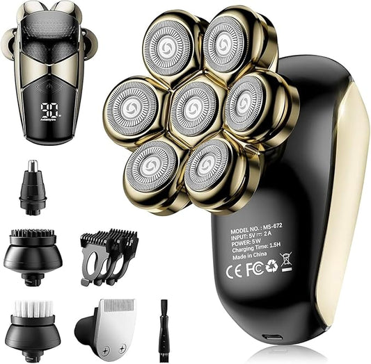 Head Shavers for Bald Men: 5-in-1 Electric Razor - IPX7 Waterproof Shaving Grooming Kit for Balder - Turbo Speed & Precision Blades-Velvo Beauty