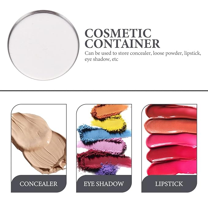 20pcs Metal Makeup Eyeshadow Jars Pan Palettes Tin Lipstick Foundation Single Holder Watercolor Eye Tray Steel Round Blush Pans Magnetic Cosmetic Plate Empty Pigment for-Velvo Beauty