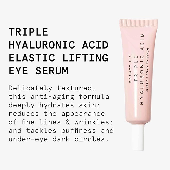 Beauty Pie Triple Hyaluronic Acid Elastic Lifting Eye Serum 15ml – Firming & Brightening Treatment for Dark Circles, Puffiness & Fine Lines – Lightweight, Fragrance-Free Eye Serum-Velvo Beauty