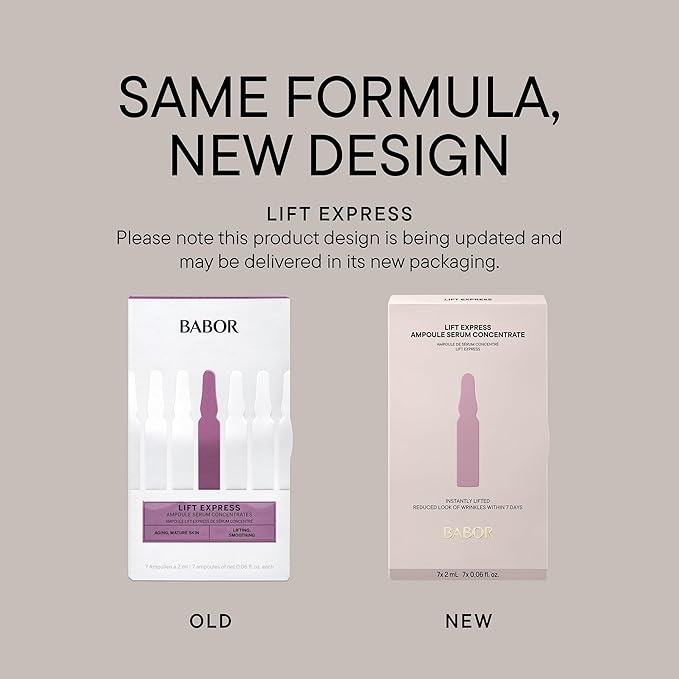 BABOR Lift Express Ampoule Concentrate, Instant Lifting Effect Fills Lines and Wrinkles Up To 6 Hours, Smoothing Skincare Capsule, Anti Aging Serum, Increase Firming & Elasticity, 7 Treatments-Velvo Beauty