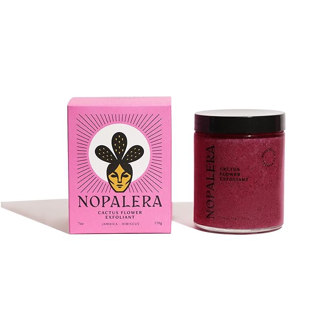 Nopalera Hibiscus Cactus Flower Exfoliant - Exfoliating Face & Body Scrub, 3-in-1 Cleanser, Exfoliator, & Moisturizer, Vegan, Cruelty-Free, Natural Floral Scent, Dye Free, 6 oz.-Velvo Beauty