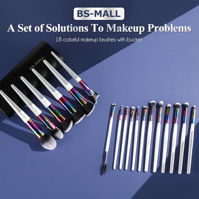 BS-MALL Makeup Brushes Makeup Tools Kit Premium Synthetic Powder Foundation Contour Concealers Lip Brushes Set 18 Pcs-Velvo Beauty