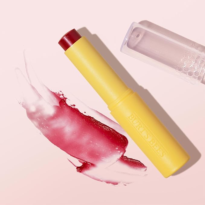 Burt’s Bees Back to School Gift Ideas, Tinted Boosted Balm, Cheeky Cherry, Hydrating Tinted Lip Balm with Vitamin C, E, and F Core, 24 Hour Lip Moisturizer, 100% Natural Origin, 1 Count, 0.16oz-Velvo Beauty