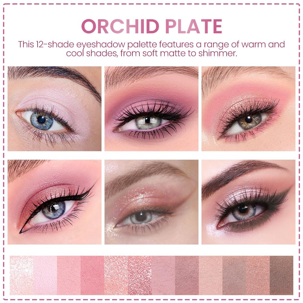 AMY'S DIARY 12Color Light Pink Purple Eyeshadow Palette, Long-Lasting, and Highly Pigmented. Elevate Your Eye Makeup– Unleash Your Unique Style (10#)-Velvo Beauty