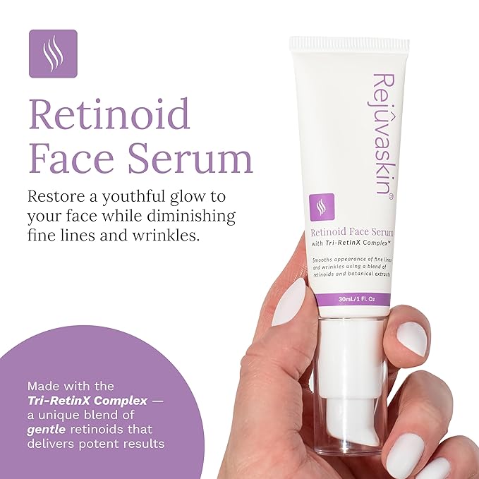 Rejuvaskin Retinoid Face Serum, Serum for Face with Tri-RetinX Complex, Hydrating Anti-Aging Serum for Dry Skin, 30ml-Velvo Beauty