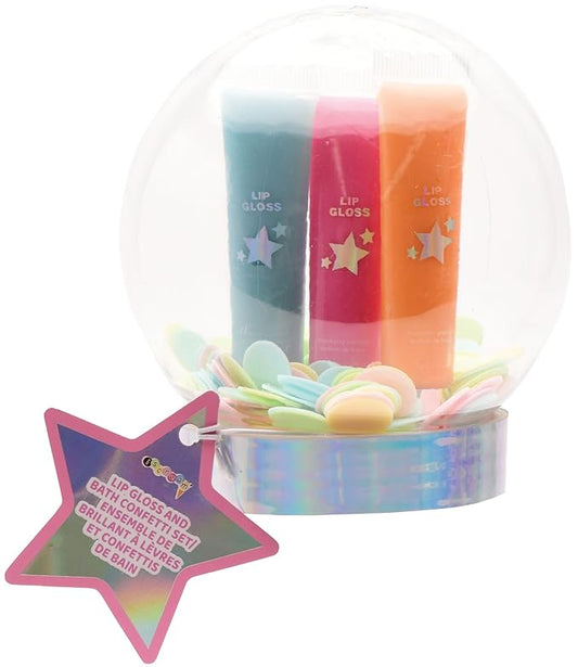 iscream Winter Wonderland Snowglobe 3-piece Lip Gloss and Bath Confetti Set-Velvo Beauty