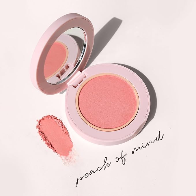 Wander Beauty Hydrating Powder Blush - Lightweight, Peach Blush Makeup with a Blurring, Satin Finish - Buildable Formula with Hyaluronic Acid, Squalane & Aloe Leaf Extract - Peach of Mind - 0.18 oz-Velvo Beauty