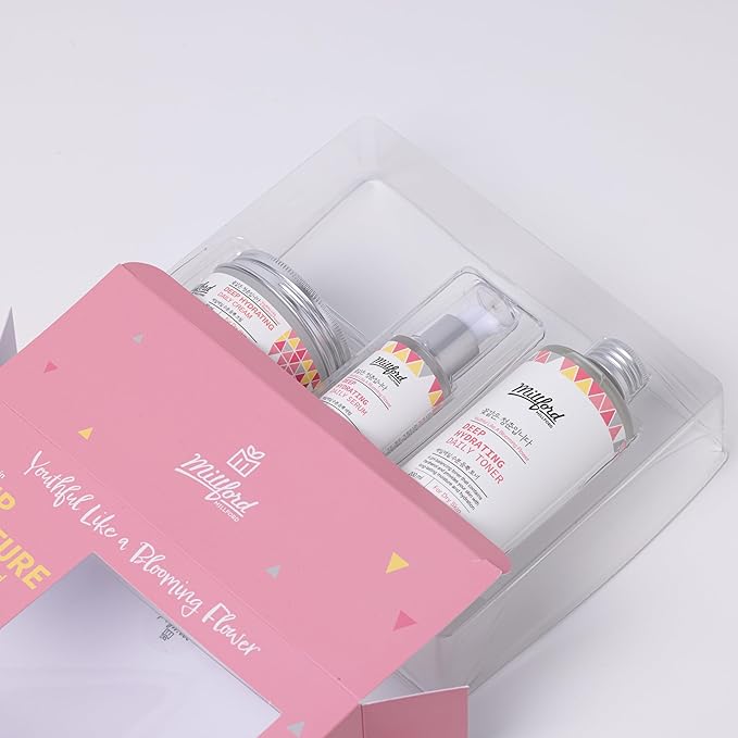 Deep Moisture Skincare Set with Panthenol and Hyaluronic Acid for Dry Skin, Moisturizing, Hydrating, Soothing, Face Moisturizing Set, Korean Skin Care, Gift Set-Velvo Beauty