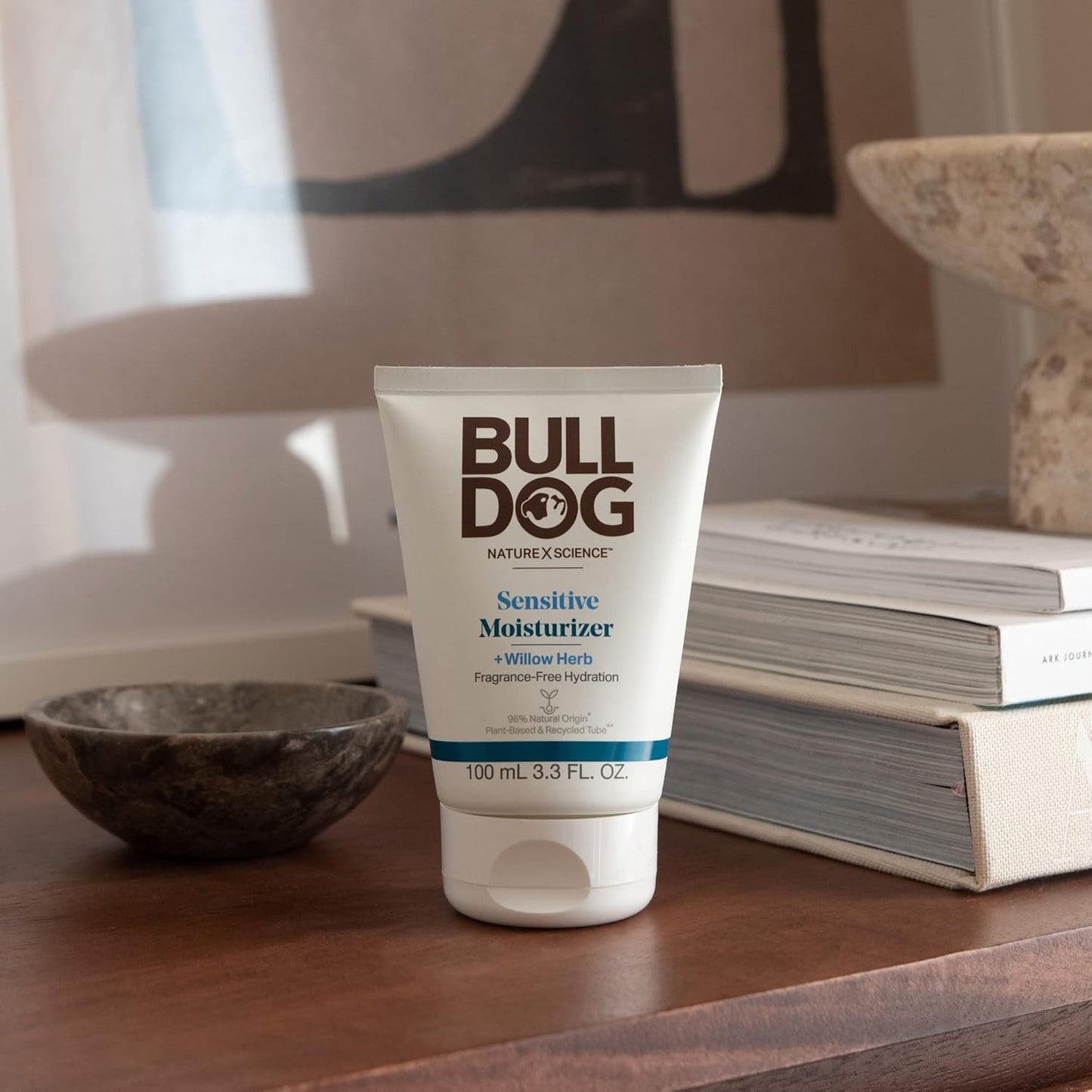 BULLDOG Mens Skincare and Grooming Face Moisturizer Fragrance Free, Sensitive, 3.3 Fluid Ounce-Velvo Beauty
