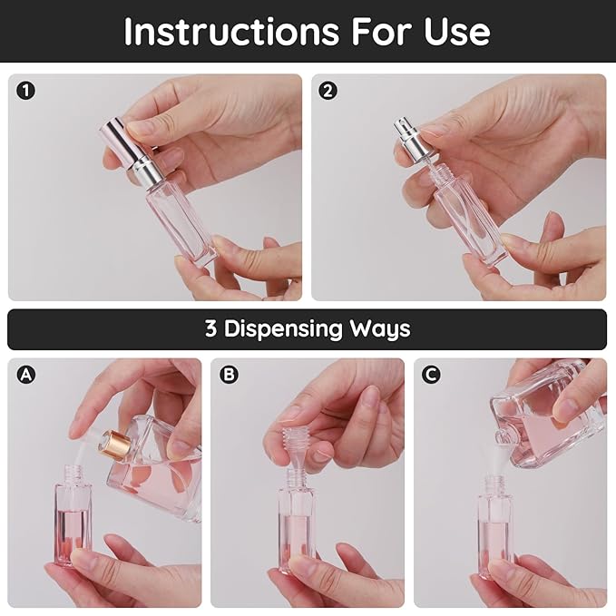 Segbeauty 10ML Refillable Perfume Bottle, 10 Packs Fine Mist Atomizer Sprayer, Empty Glass Spray Bottle Mini Portable Travel Atomizer for Toiletries, Fragrance Scent Pump Dispenser-Velvo Beauty