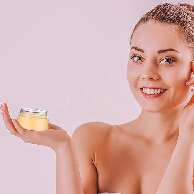 SATINIOR 24 Pieces Empty Clear Plastic Jars with Lids Round Storage Containers Wide-Mouth for Beauty Product Cosmetic Cream Lotion Liquid Butter Craft and Food (Gold Lid,1 oz)-Velvo Beauty