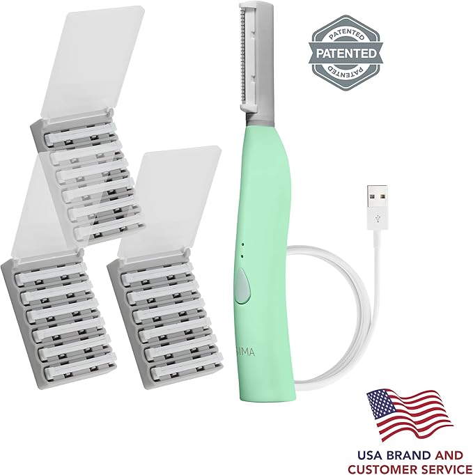 SPA SCIENCES - SIMA Patented Dermaplane Razor for Women Face – Painless 2-in-1 Facial Exfoliation & Peach Fuzz Hair Removal – Anti-Aging – 3 Speeds – Rechargeable – 19 Weeks Treatment-Velvo Beauty