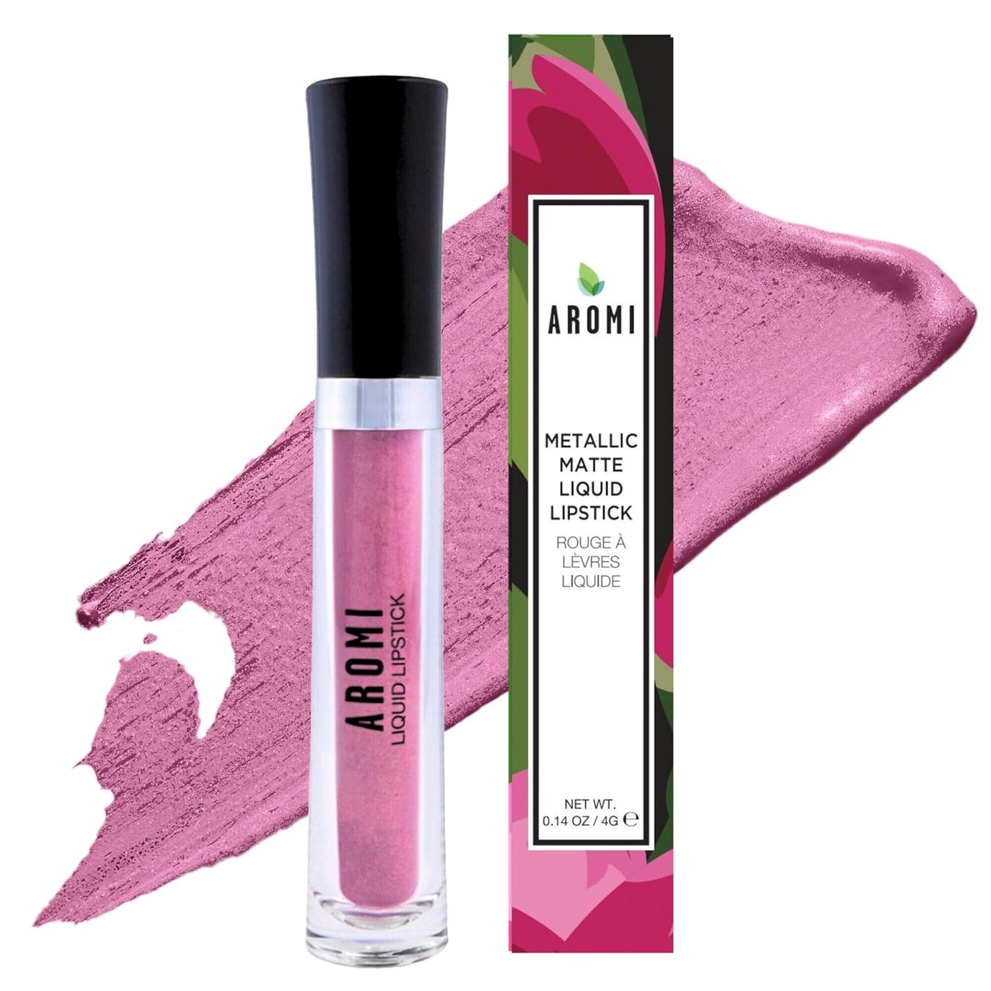 Aromi Metallic Matte Liquid Lipstick | Dusty Pink, Light Rosy Mauve Lip Color with Shimmery Finish, Long-lasting, Waterproof, Vegan, Cruelty-free (Fairy Tale)-Velvo Beauty