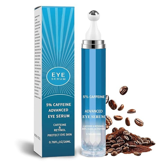 Caffeine Under Eye Cream for Dark Circles Eye Cream for Puffiness and Bags Under Eyes,Eye Roller for Puffy Eyes and Firming,Wrinkle Reducing Crema Para las Ojeras-Velvo Beauty