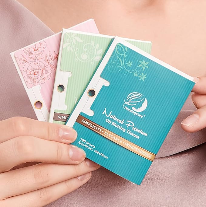 Oil Blotting Paper Sheets, 100 Counts, Natural Rose Facial Oil Absorbing Face Blotting Sheets - Take Only 1 Piece Each Time Design - No Waste and Easy to Carry in Pocket (Rosy - 1 Pack)-Velvo Beauty