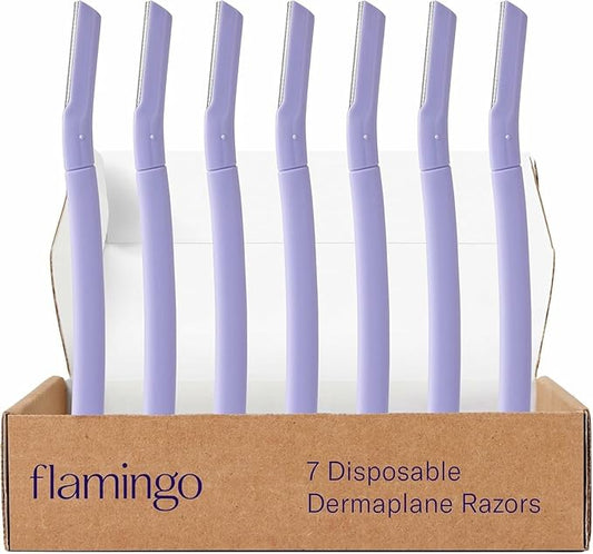 Flamingo Dermaplane Razor, Face Razors for Women, Disposable, 1 count, Pack of 7-Velvo Beauty