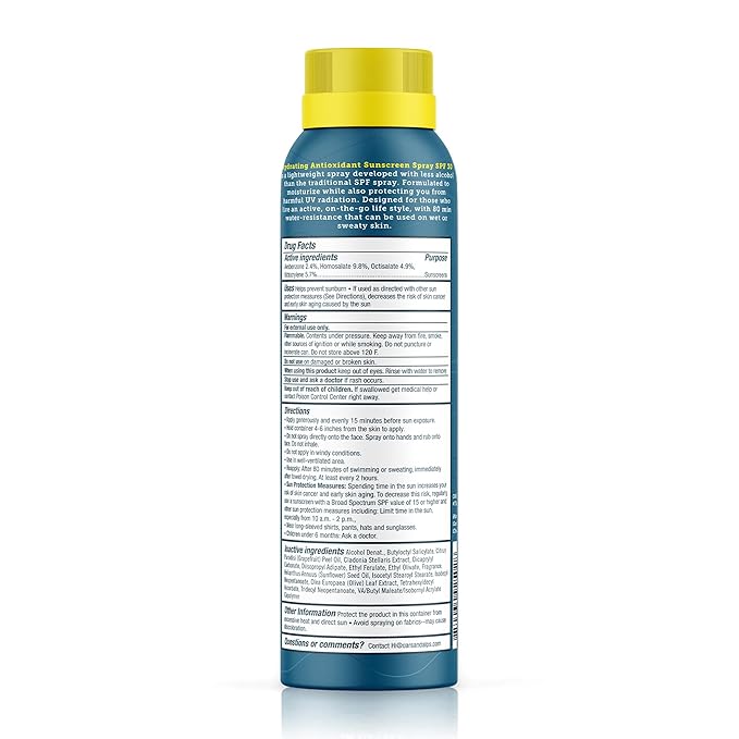 Oars + Alps Hydrating SPF 30 Sunscreen Spray, Naturally Derived Skin Care Infused with Vitamin C and Antioxidants, Water and Sweat Resistant, 6 Oz, 1 Pack-Velvo Beauty