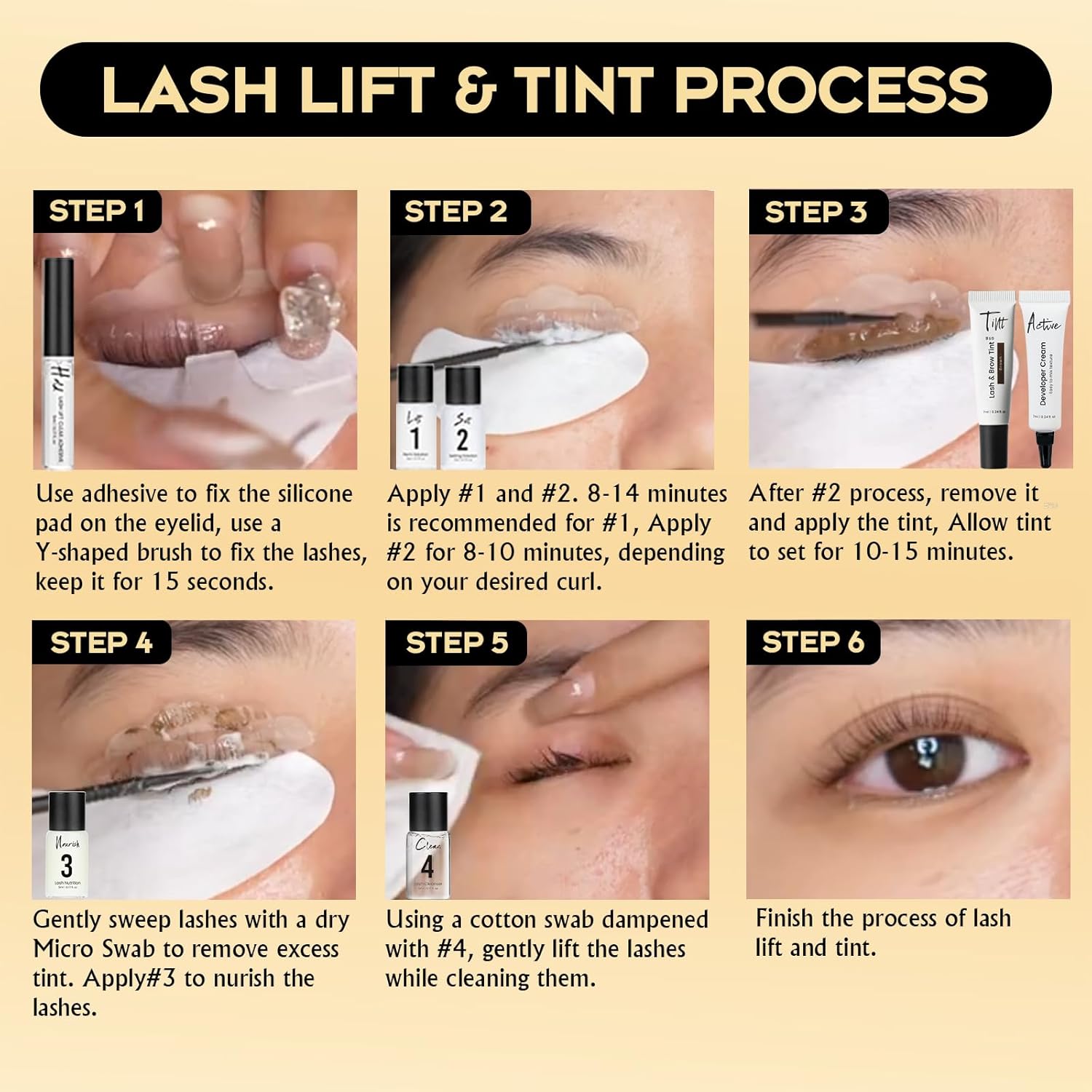 Lash Lift Kit 4 in 1 Brow Lamination Kit, Professional Eyelash Perm Kit for Beginner Salon Quality at Home with Long-Lasting Natural Brown Color-Velvo Beauty