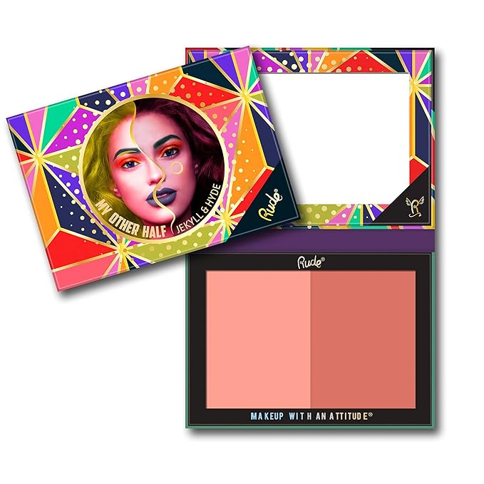 My Other Half Duo Shade Face Palette - Jekyll and Hyde by Rude Cosmetics for Women - 0.4 oz Makeup-Velvo Beauty