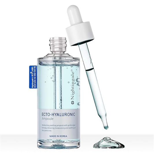 Nightingale Ecto-hyaluronic Ampoule with Hyaluronic Acid, Ectoin, Hydrating Face Serum for Dry Skin, Non-greasy formula, Hypoallergenic, Fragrance & Alcohol Free, Allergen Free, Cruelty Free, Vegan-Velvo Beauty