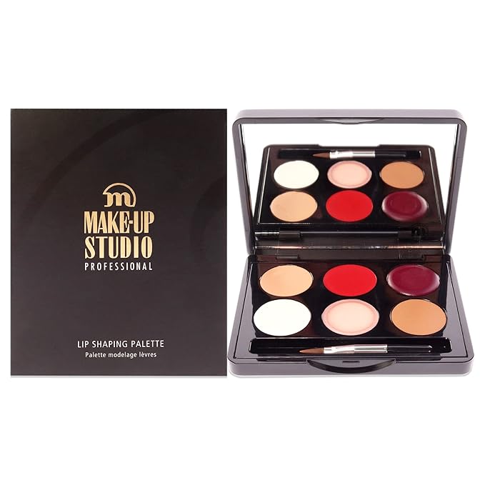Professional Amsterdam Lip Shaping Palette - Super Handy Size Lip Shaping Palette, Lip Primer And 2 Beautiful Matte Lipstick Colors - Red Meets Purple - 1 Pc-Velvo Beauty
