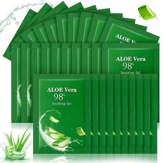 30 Pcs Aloe Vera Gel Bulk Travel Size Soothing Gel 98% Organic Aloe Vera Moisturizer for Skin and Hair Face Moisturizer for Sunburns Relief, Razor Burns, DIY Skincare-Velvo Beauty