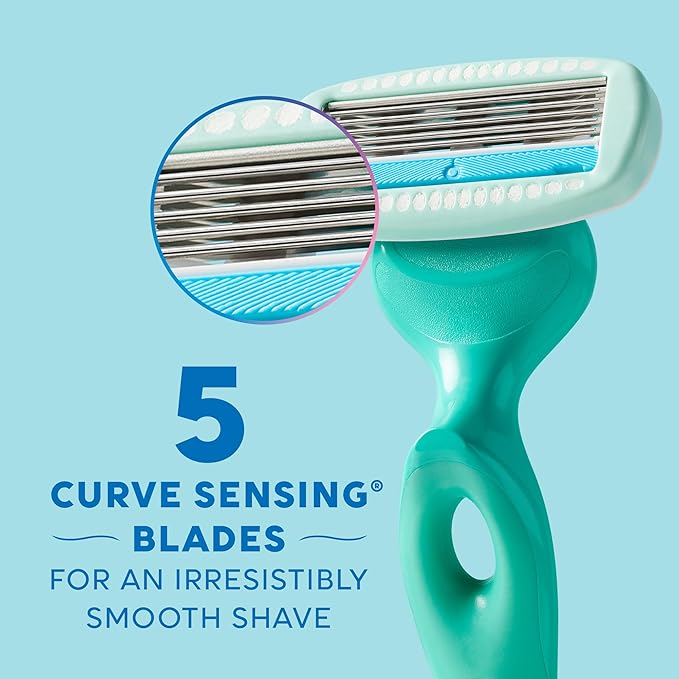 Schick Hydro Silk Ultra Sensitive Razor for Women | Womens Razor for Sensitive Skin, 5 Blade Razors for Women, Womens Razors for Shaving, Includes 1 Handle & 5 Refills-Velvo Beauty