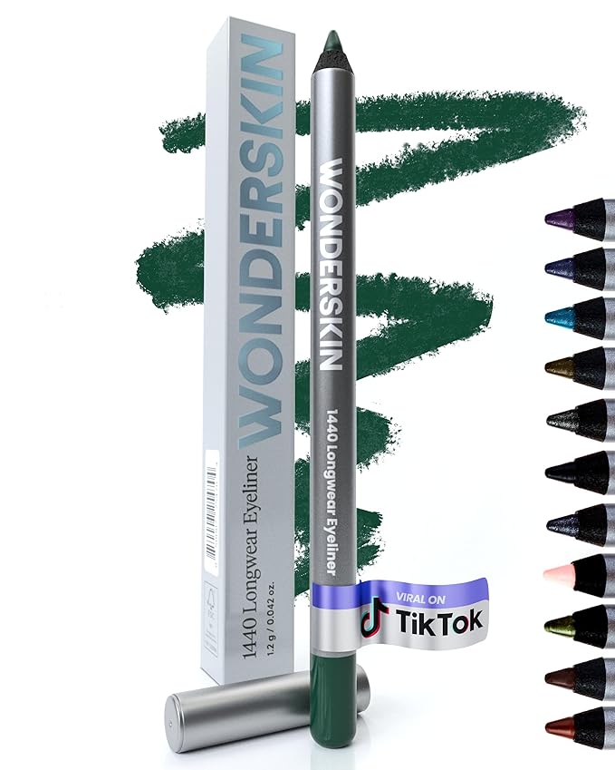 Wonderskin Eyeliner Pencil, 1440 Longwear Green Eyeliner Pencil - Waterproof, Sharpenable & Smudge Proof-Velvo Beauty