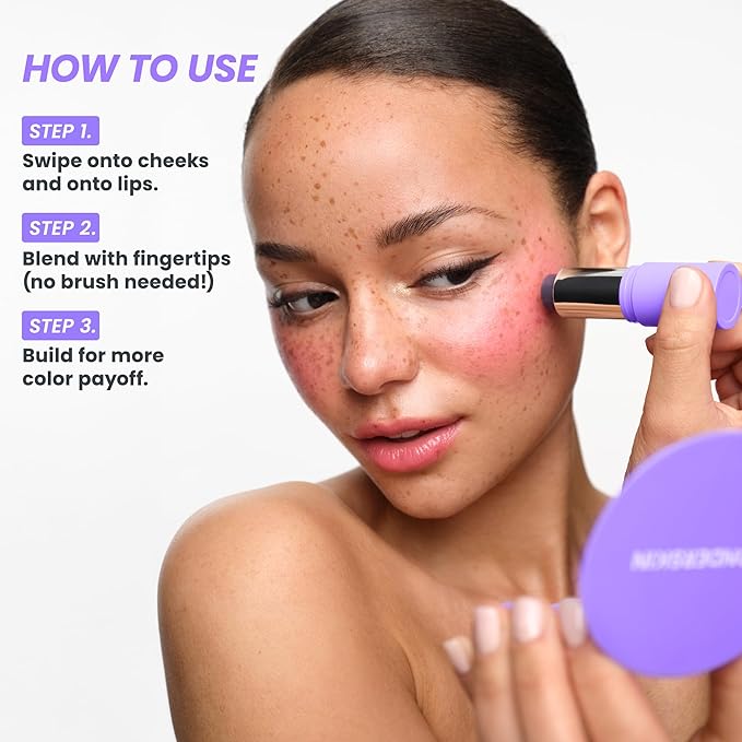 Wonderskin PHLush Stick - Multi-Use Blush Stick, Cream Blush for Cheeks and Lips - pH-Activated, Cooling & Nourishing Cheek Stain Makeup-Velvo Beauty