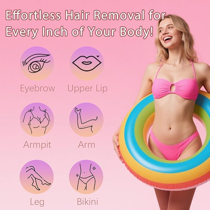 Bikini Trimmer for Women, 2 in 1 Dual-Head Electric Razors for Women Pubic Hair, Waterproof Wet/Dry Use Body Hair Trimmer Face Shaver, Rechargeable Hair Removal for Bikini Legs Face Underarm Arm Back-Velvo Beauty