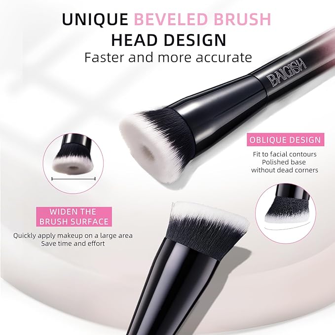 Makeup Brush Set, Flat Top Kabuki Brush Premium Foundation Brush for Liquid, Cream, and Powder with 2 Makeup Sponge for Foundation, Powder, Blush, and Concealer-Velvo Beauty