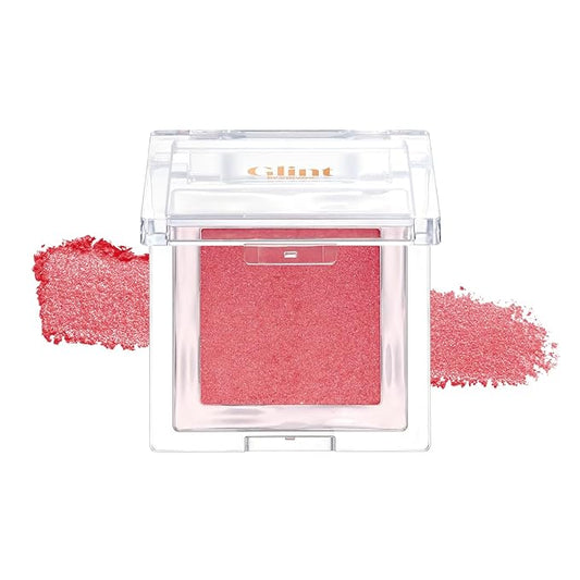 Glint Baked Blush (Strawberry Smoke, 0.08oz) - Long-Lasting, All-Day Face Blush Powder for a Natural Look. Korean Skin Care Makeup. Blendable Color for Eyes, Cheeks & Body.-Velvo Beauty