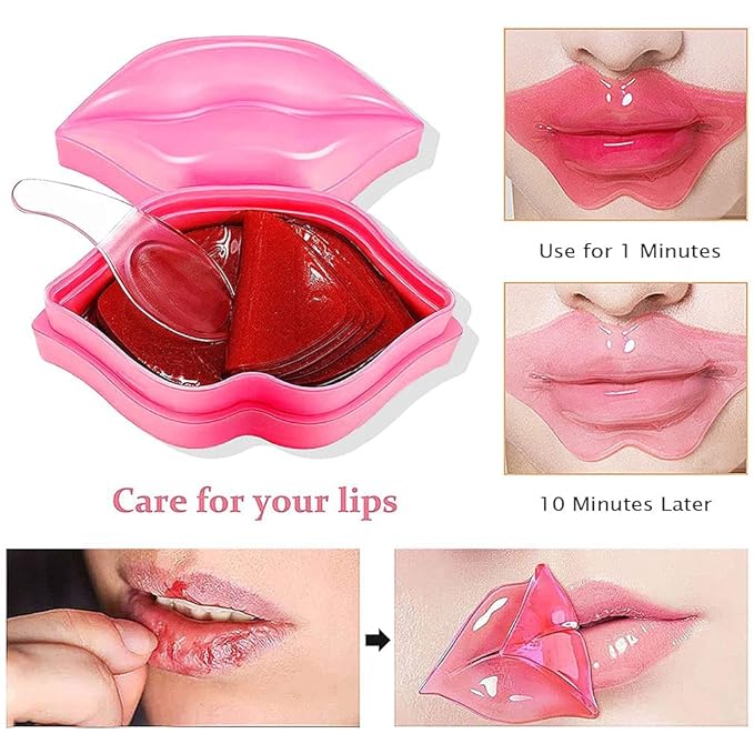 20Pcs Moisturizing/Plumping Lip Mask, Restores Moisture Mask for Dry Lips and Lines Overnight Care, Gel Treatment Masks (Pink)-Velvo Beauty