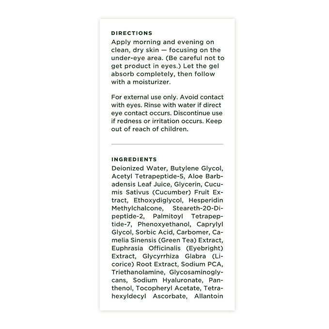 Tree of Life Beauty Anti-Aging Eye Treatment Gel Cream to Hydrate Dark Circles and Reduce Puffiness, Bags and Wrinkles, Vitamin C-Velvo Beauty