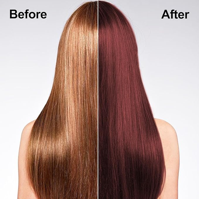 Dark Wine Red Hair Dye, Hair Dye Shampoo for Men and Women, Hair Color Shampoo for Home Use, Shampoo Para Canas, Hair Dye Shampoo 3 in 1, 16.9 Fl Oz (Dark Wine Red)-Velvo Beauty