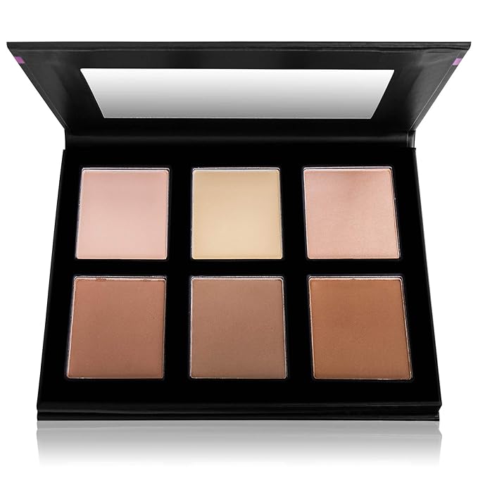 SHANY Powder Contour & Highlight Makeup Palette with Mirror - 6 Color Contour Palette - CONTOUR-Velvo Beauty