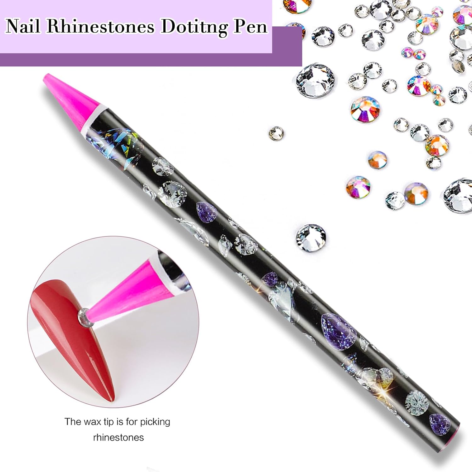 Canvalite Rhinestones 2784PCS in 6 Sizes Flat Back Gems, Crystal AB Art Gems with 5Pcs B7000 Glue, Pick Up Tweezers and Picker Dotting Pen for Nails, Makeup, Stocking Stuffers Gifts for Women-Velvo Beauty