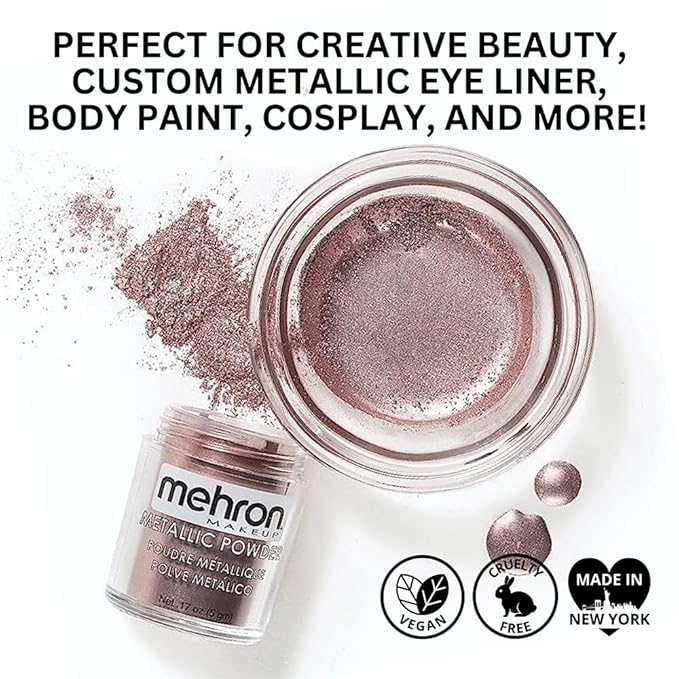 Mehron Makeup Metallic Powder (.17 oz) with Mixing Liquid (1 oz) (LAVENDER)-Velvo Beauty