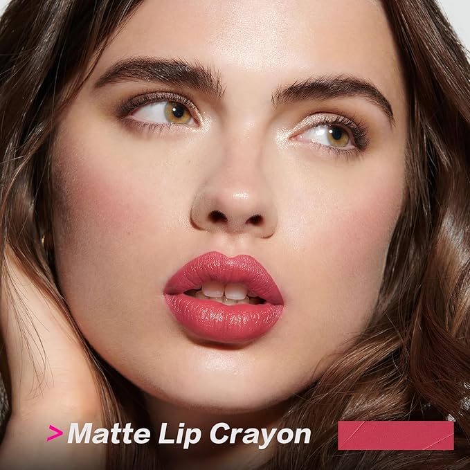 FOCALLURE Ultra Chic Matte Lipstick,Rich Vitamin E Lip Crayon,Lightweight Matte Color without Drying or Fading,Long Lasting Waterproof Lips Makeup,SMOKY CARMINE-Velvo Beauty