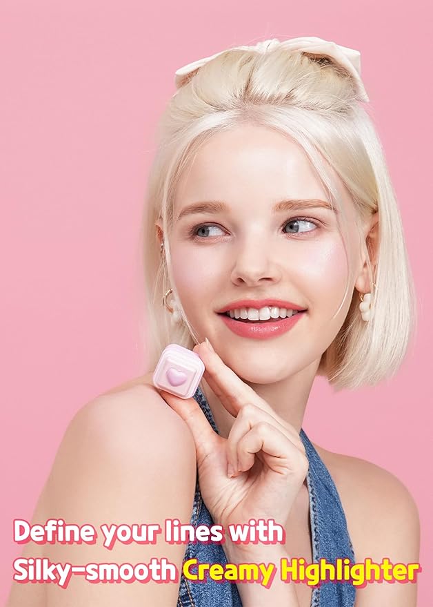 COLORGRAM Milk Bling Heartlighter 01 Peach Heart | Silky Smooth Versatile Creamy Highlighter with Shimmery Finish, Soft and Natural Glow Perfect for Daily Makeup-Velvo Beauty