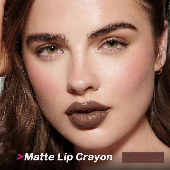 FOCALLURE Ultra Chic Matte Lipstick,Rich Vitamin E Lip Crayon,Lightweight Matte Color without Drying or Fading,Long Lasting Waterproof Lips Makeup,ROSE TAUPE-Velvo Beauty