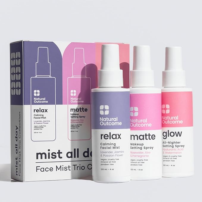 Face Mist Trio Collection – Hydrating Facial Mist Spray for Glowing Skin – Rosewater, Lavender & Hyaluronic Acid – Makeup Setting & Refreshing Face Spray Mist-Velvo Beauty