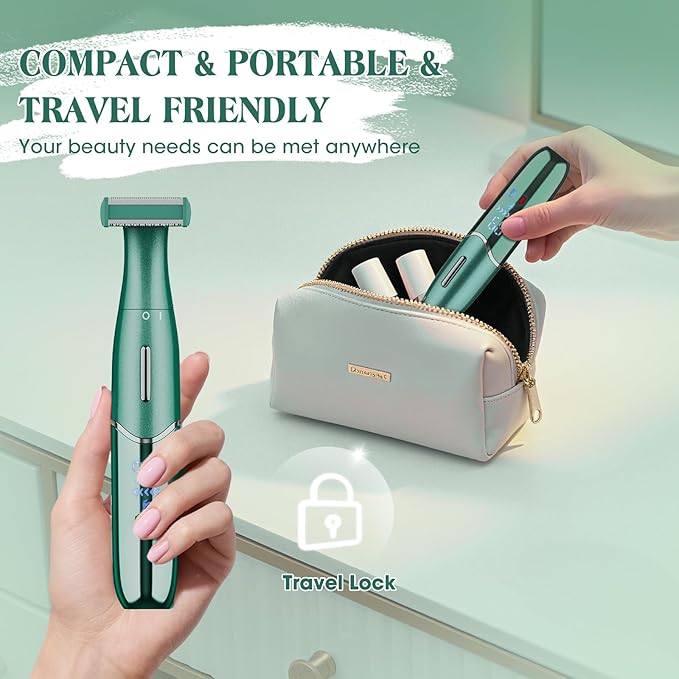 Electric Razor for Women,6 in 1 Women's Bikini Trimmer Shaver for Women & Men Pubic Hair, Private Area, Legs, Eyebrow,Face, Nose, Eyebrow, Body Hair Removal IPX5 Waterproof Wet & Dry-Velvo Beauty